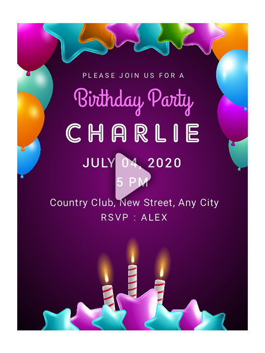 birthday video invitation