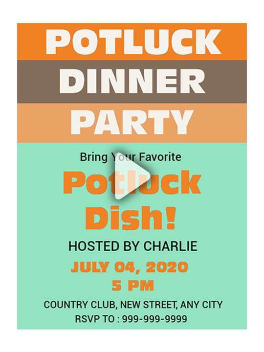 Potluck dinner invitation