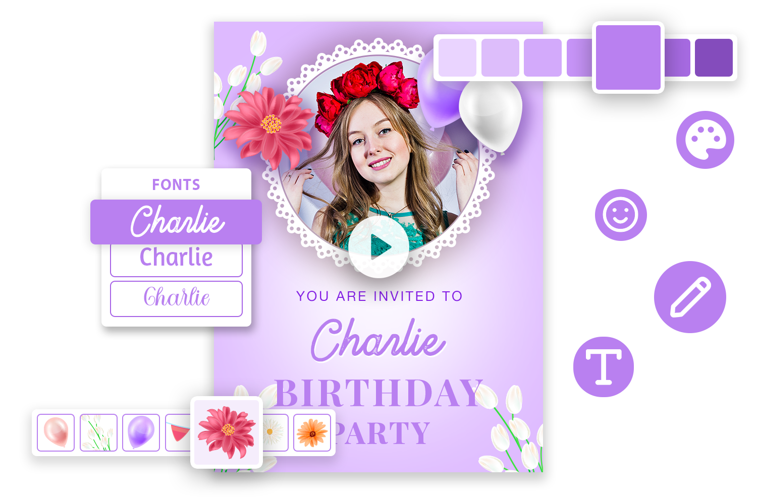 birthday video invitation maker