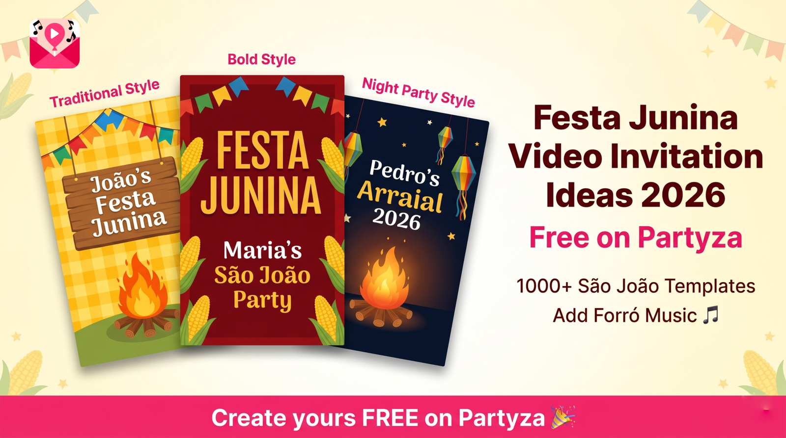Festa Junina Video Invitation Ideas 2026 — Free São João Templates on Partyza